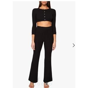 WeWoreWhat Swim Revolve Flare Knit Beach Resort Pants Black S